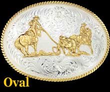 Team Ropers Buckle - Oval