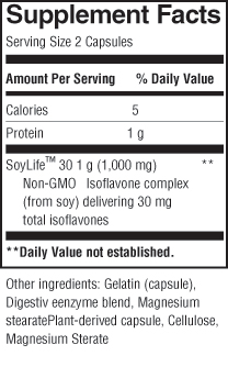 Soy Isoflavones with Digestive Enzymes, NON-GMO SoyLife 500mg - 100 Caps
