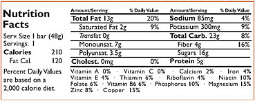 larabar peanut butter cookie nutritional bar nutrition facts