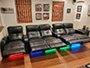 Clark Straight Row of 5 w/LED Lighting, Power Recline & Headrest