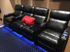HT Design Paget Row of 4 Middle Loveseat LED Cupholders & Baselighting