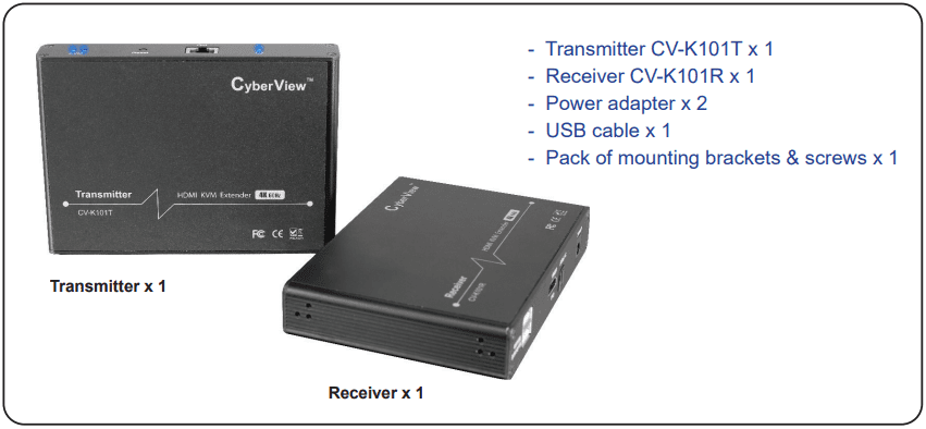 CV-K101 whats included? CyberView CV-K101 Package Contents