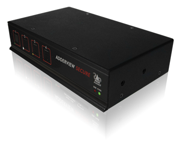Adder AVSD1004 Secure Dual-link DVI, 4 Port - Uni-directional Data Paths, 60dB Crosstalk Isolation, Independent Power Block, & No Shared RAM