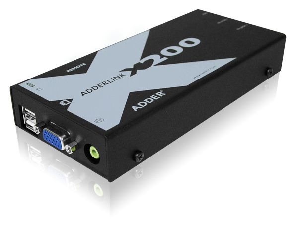 Adder X200AS-USB/P VGA CAT5 KVM Extender (1000ft) with Integrated 2 port KVM - Auto skew correction & Full DDC (Display Data Channel) support