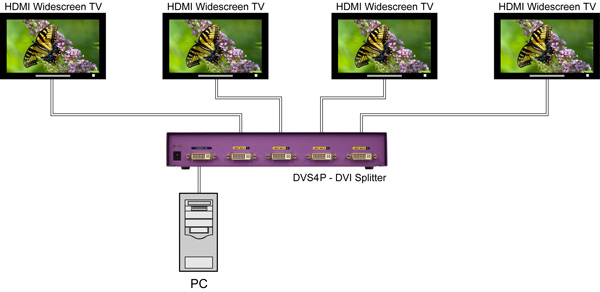SmartAVI DVI/VGA Splitter Diagram