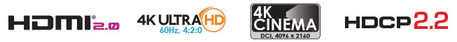 Gefen CAB-DVI2HDMI-LCK Features - HDMI 2.0, 4K UHD, 4K Ciname, HDCP2.2