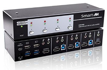 SmartAVI HKM-PROS 3 Port HDMI 1080P KVM Switch with USB3 Peripheral Ports