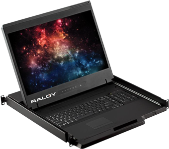 Raloy RWX119 19in Rackmount Monitor with 8 Port CAT5 KVM Switch