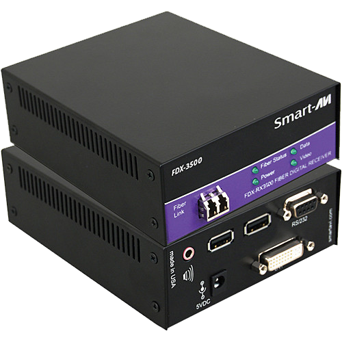 SmartAVI FDX-3500 KVM DVI-D, Audio, and RD-232 Fiber Extender (1,400Ft)