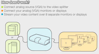 IOGEAR 8 Port Video Splitter Application Diagram