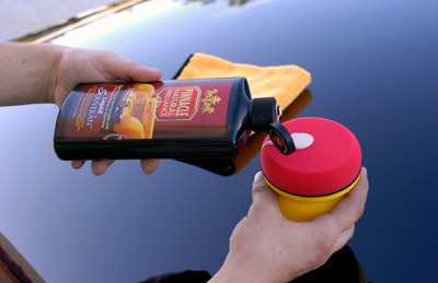 Pinnacle Liquid Souveran Car Wax can be applied by hand using a Polishin Pal