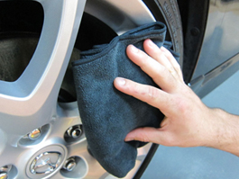 Use the Wheel Detailing Towel to remove wheel waxes and protectants.