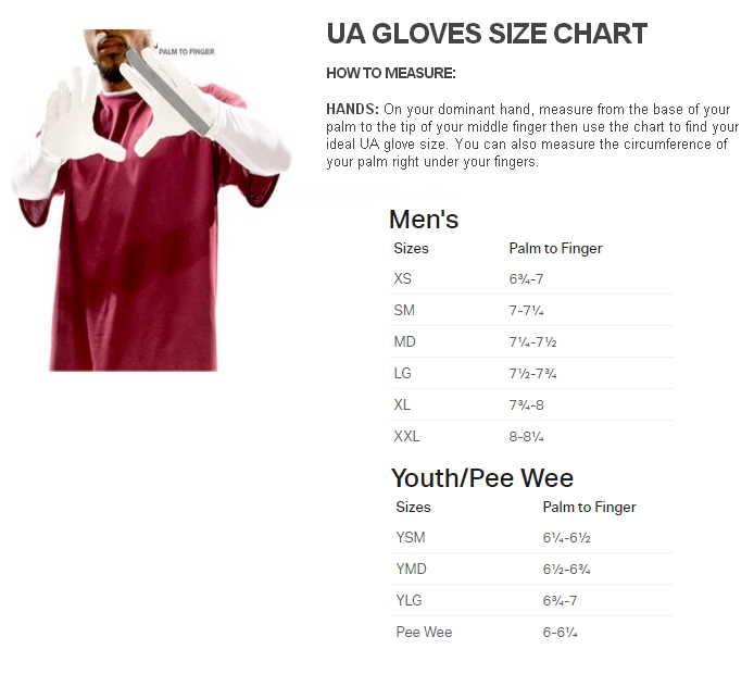 Under Armor Glove Size Chart