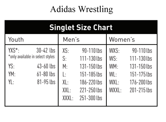 adidas youth wrestling singlet size 