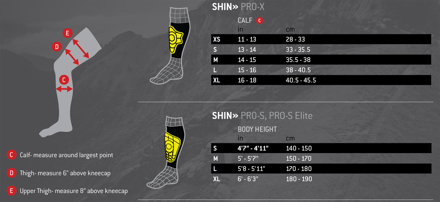 nike shin guards size chart