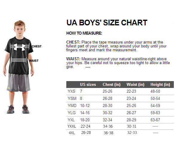 under armour compression shirt size chart
