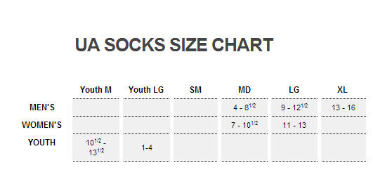 ua sock size chart - Part.tscoreks.org