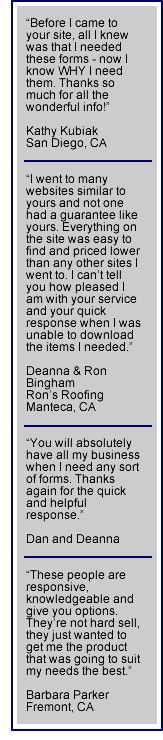California Lien Waiver and Release forms - Testimonials from happy customers