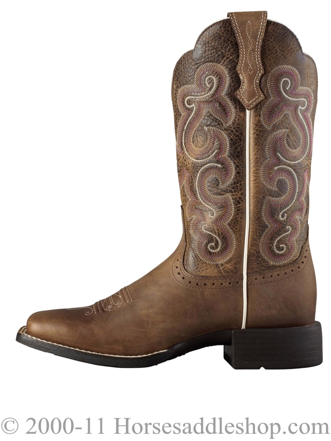 Ariat Women's Quickdraw Boots Wide Square Toe Badlands Brown 10006304