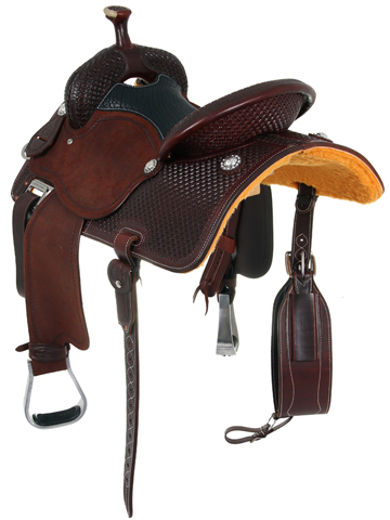 Burgundy PONY Size Leather Off Billet Strap Saddle 14 1/2 x 1 1/2