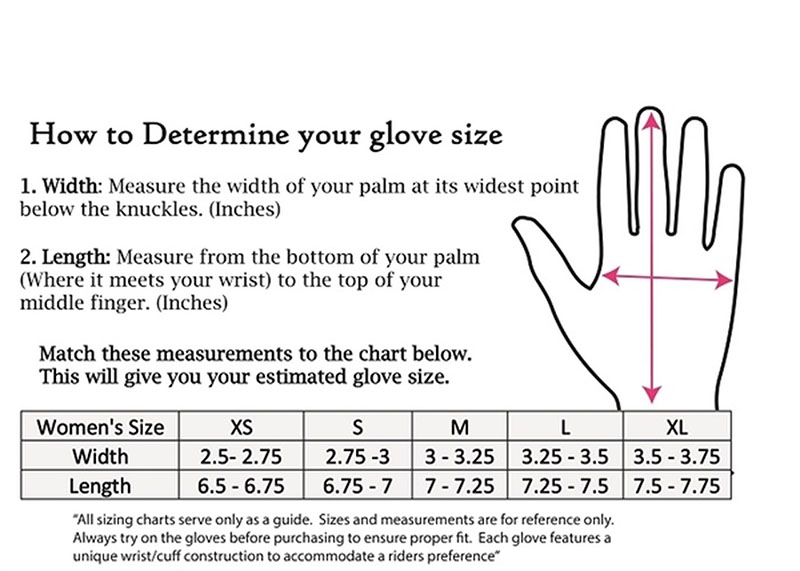 DSG Gloves Size Chart