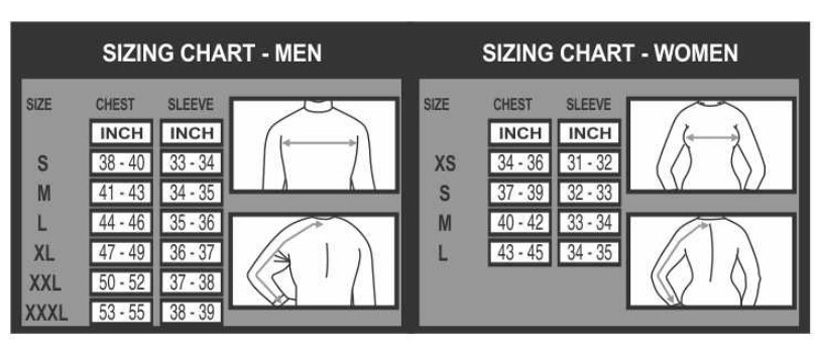 gears canada size chart