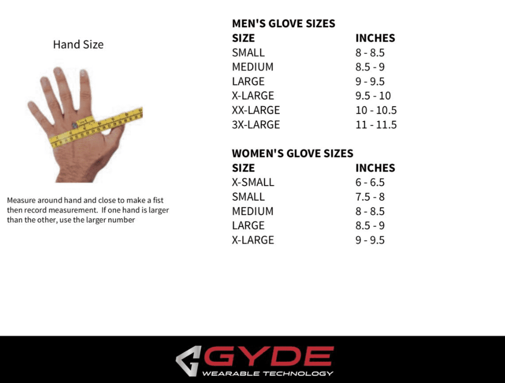 Gerbing's Men's Glove Sizing