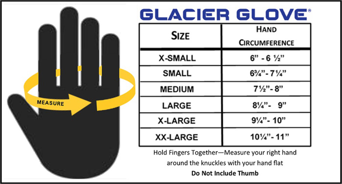 glacier glove sizing chart