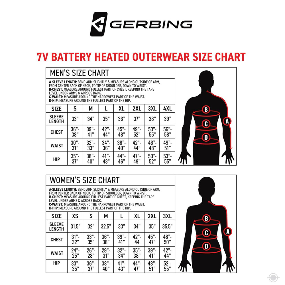 GER Size Charts 7V Outerwear