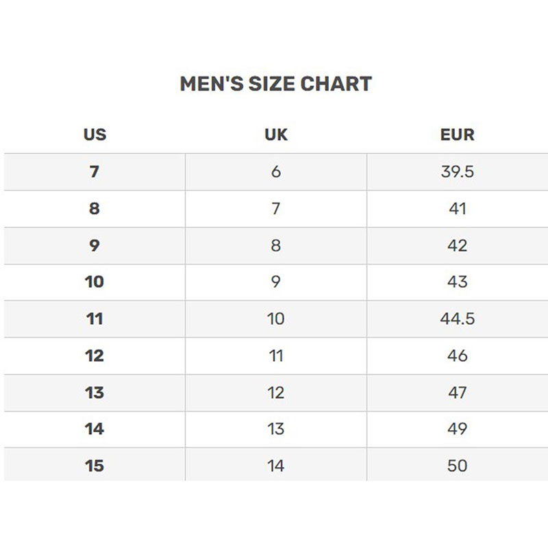 Korkers Size Chart