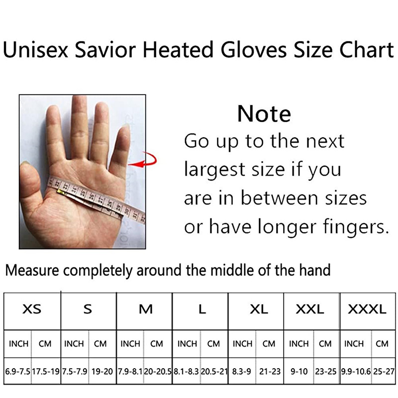 Savior-heat size chart