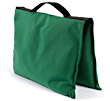 filled saddle sandbag green