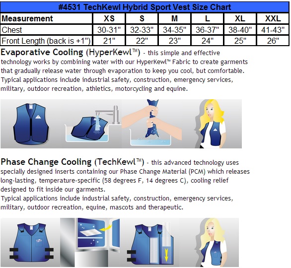 Primary Color: Blue Size: Md Gender: Mens/Unisex Techniche 4531BLM Hybrid Elite Sport Cooling Vest Distinct Name: Blue 
