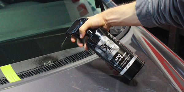 First, we will give the trim surface a good spraying with our BLACKFIRE APC All-Purpose Cleaner.