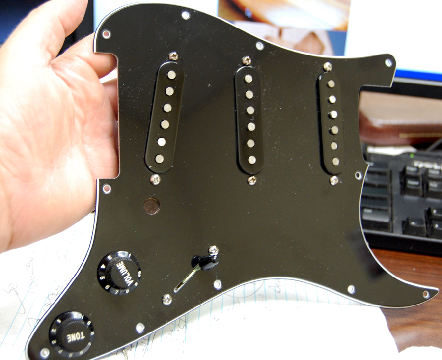 Fender Stratocaster pickguard ready to load