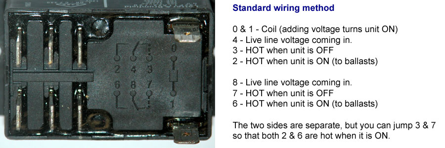 Wiring diagram for relay used for UV curing