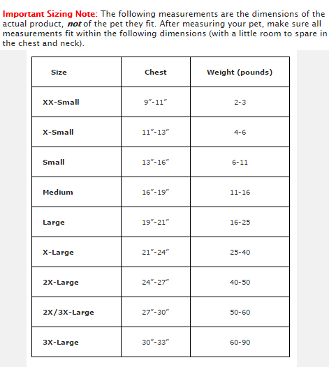 American River Harness Sizing