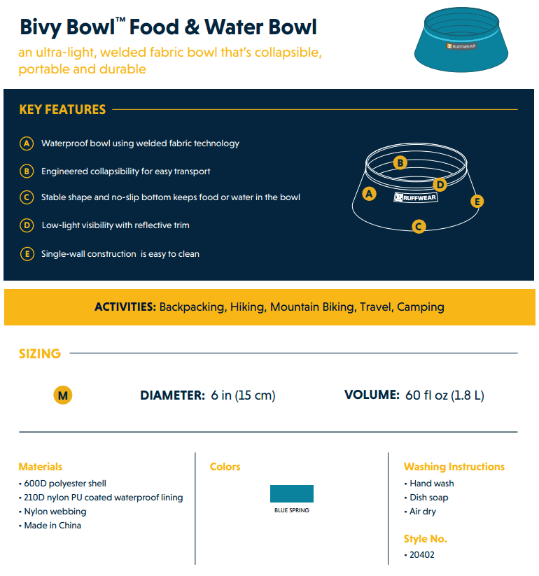 Ruffwear Bivy Bowl Overview