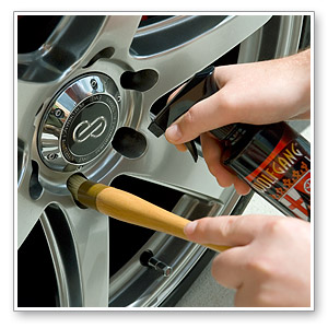 Clean lug nuts with our nonabrasive boar's hair lug nut brush.
