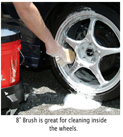 Use Boar's Hair Wheel Brush to safely clean all wheels.