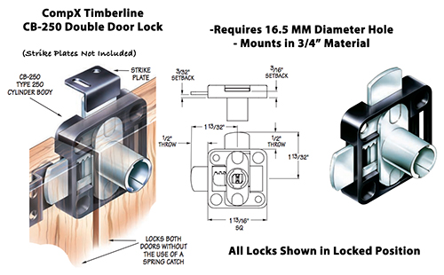 image of Compx Timberline CB-250 Double Door Lock Hosing