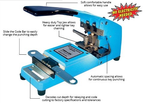 Pro-Lok Blue Punch I-Core A2 Key Machine