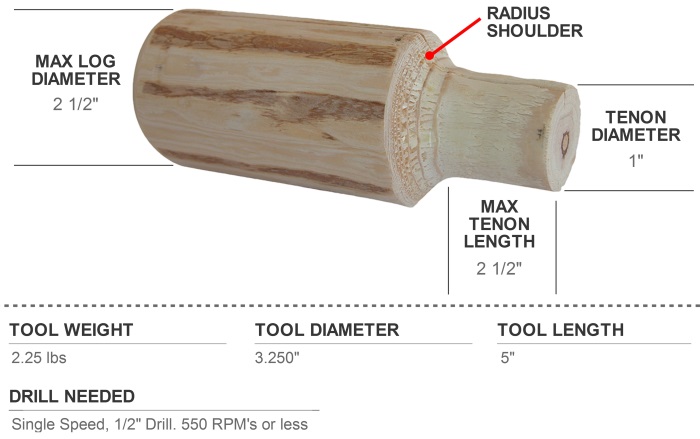 1-Radius Shoulder Tenon Cutter Spec